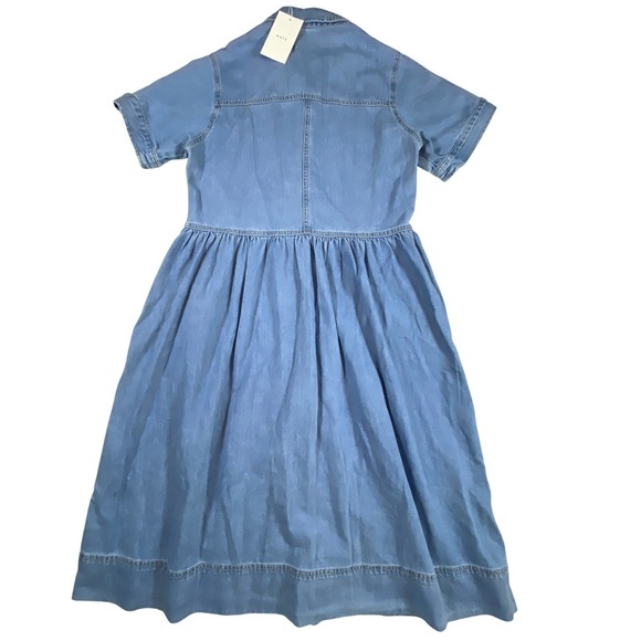 MAYE NWT Montana Denim Shirtdress Midi Button Front  Collared Blue Jean Dress - Picture 5 of 15